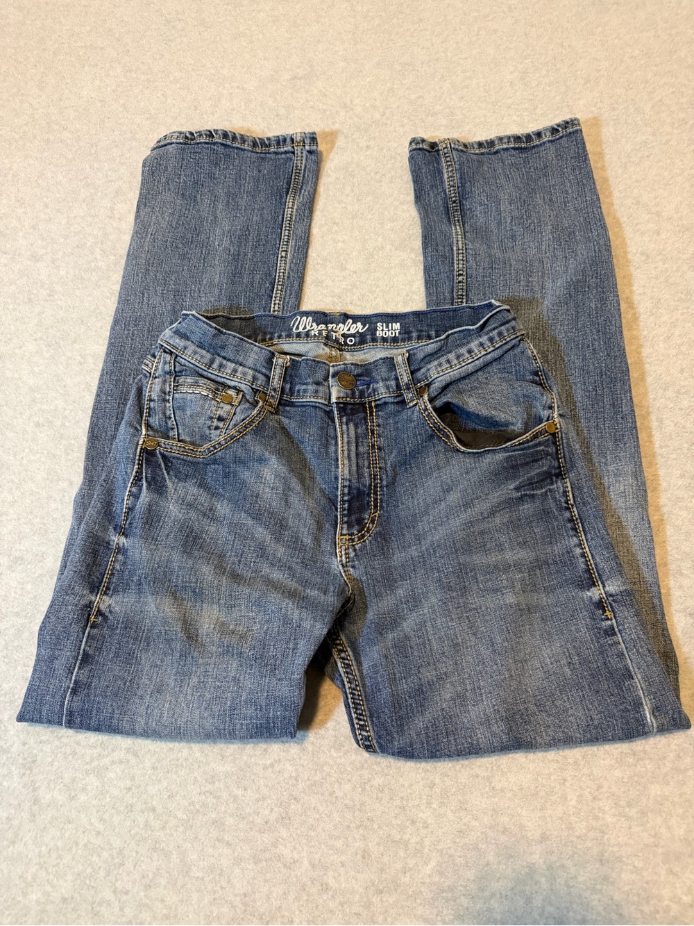 Wrangler Retro Slim Boot Jeans Mens 30x32* Medium Wash Blue Denim 10WLT77LY